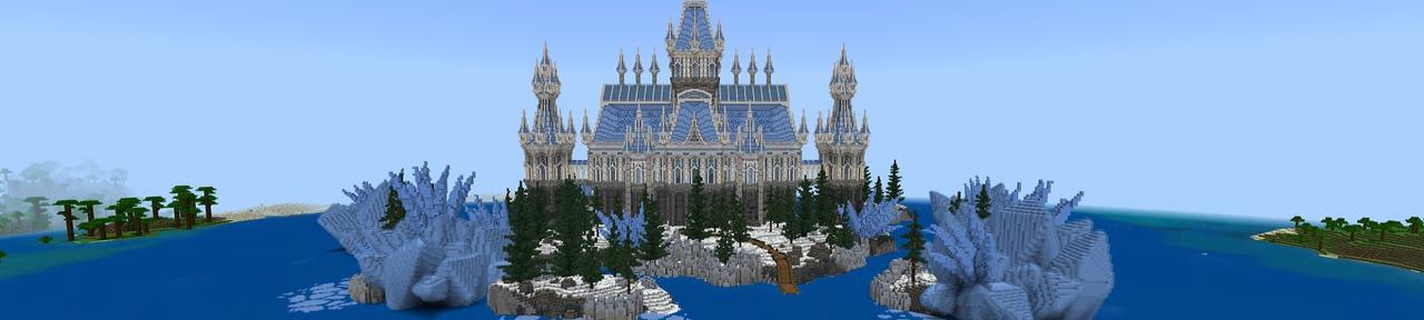 Panorama of the Minecraft Bedrock Marketplace product Ice Crystal Castle created by Street Studios.