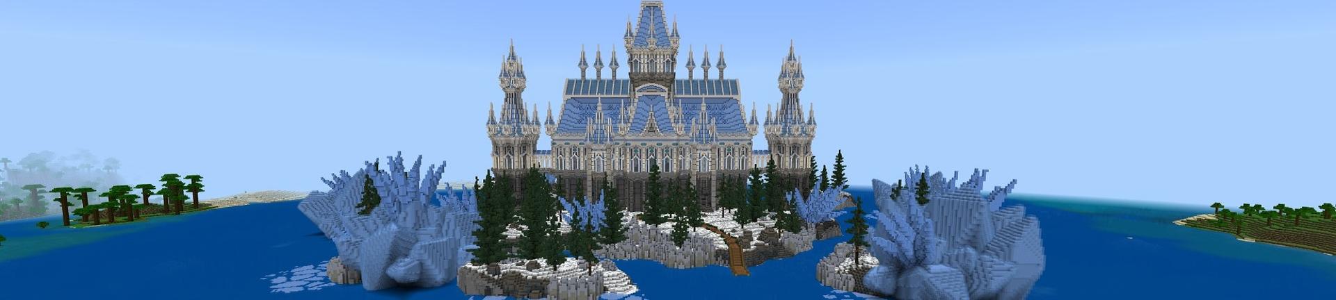 Panorama of the Minecraft Bedrock Marketplace product Ice Crystal Castle created by Street Studios.