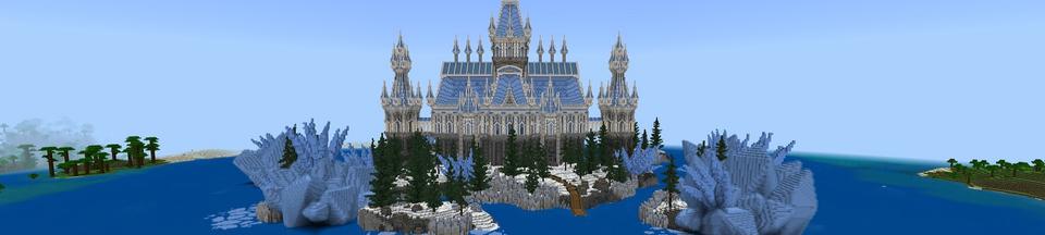 Panorama of the Minecraft Bedrock Marketplace product Ice Crystal Castle created by Street Studios.