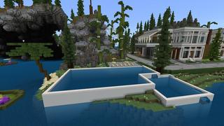 Screenshot of the Minecraft Bedrock Marketplace product Island Party Mansion created by Street Studios.