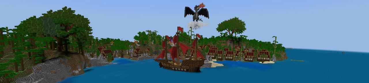 Panorama of the Minecraft Bedrock Marketplace product Jungle Town created by Street Studios.