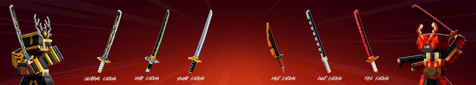 Panorama of the Minecraft Bedrock Marketplace product Katanas created by Street Studios.