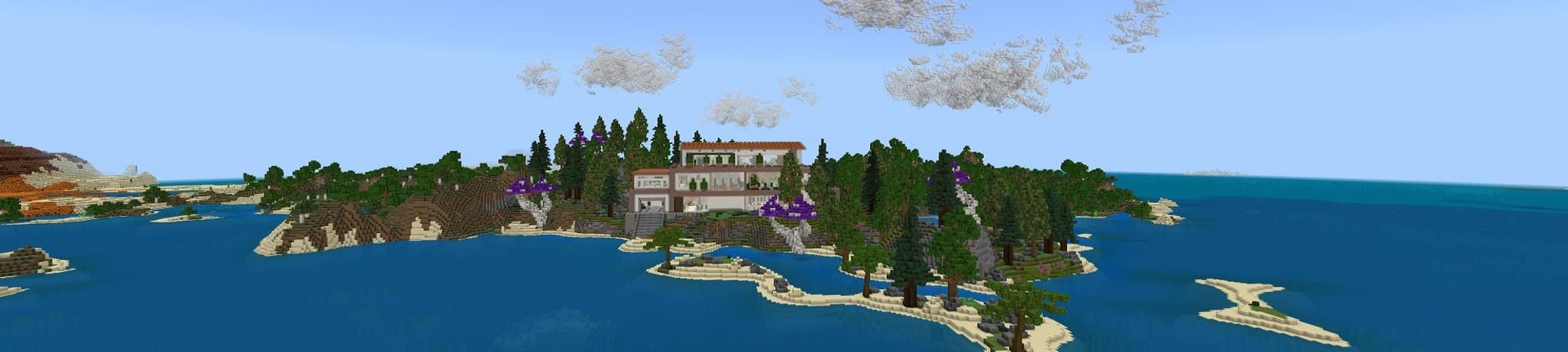 Panorama of the Minecraft Bedrock Marketplace product Lazy Mansion created by Street Studios.