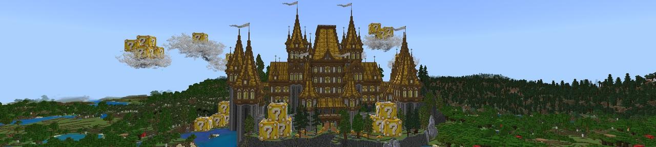 Panorama of the Minecraft Bedrock Marketplace product Lucky Block Castle created by Street Studios.