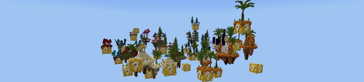 Panorama of the Minecraft Bedrock Marketplace product Lucky Block Skyblock created by Street Studios.