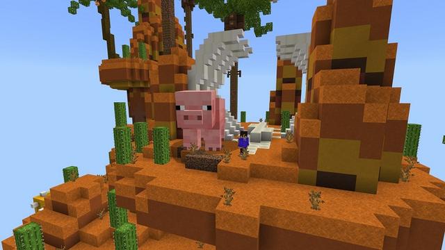Screenshot of the Minecraft Bedrock Marketplace product Lucky Block Skyblock created by Street Studios.
