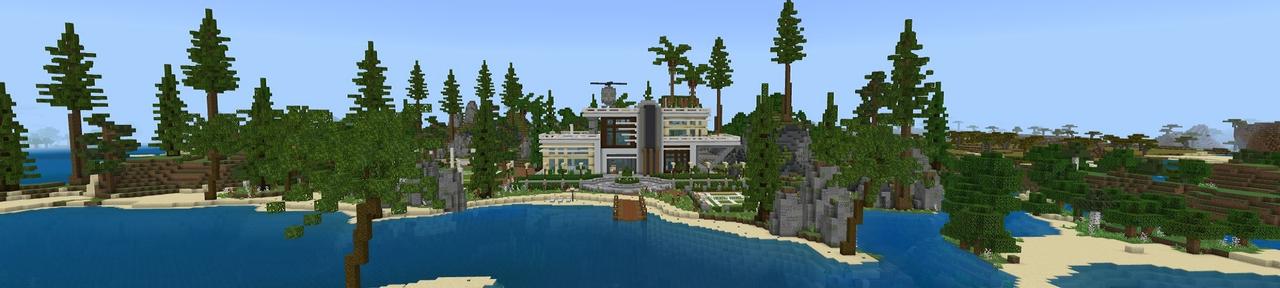 Panorama of the Minecraft Bedrock Marketplace product Luxury Mansion created by Street Studios.