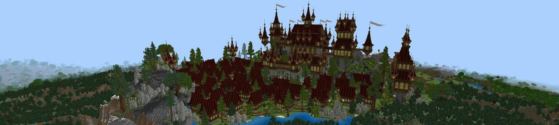 Panorama of the Minecraft Bedrock Marketplace product Medieval Kingdom created by Street Studios.
