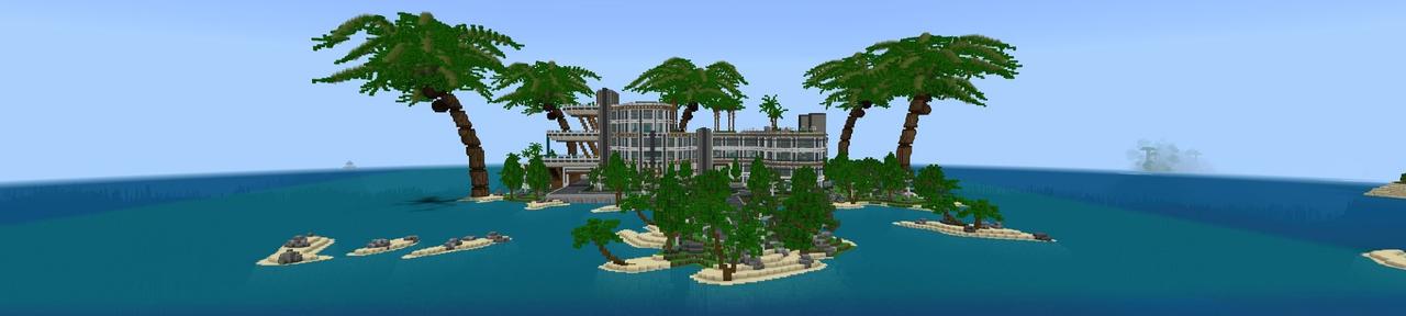 Panorama of the Minecraft Bedrock Marketplace product Millionaire Island created by Street Studios.