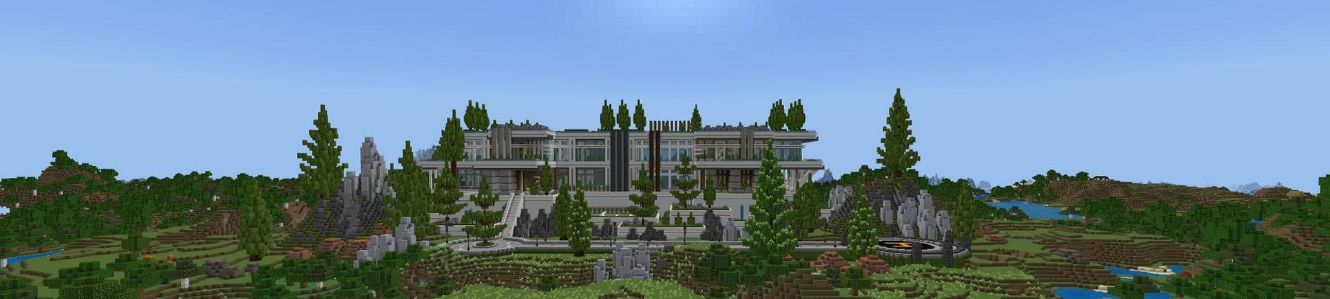 Panorama of the Minecraft Bedrock Marketplace product Modern Millionaire Mansion created by Street Studios.
