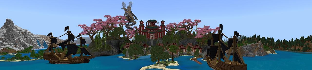 Panorama of the Minecraft Bedrock Marketplace product Ninja Village created by Street Studios.