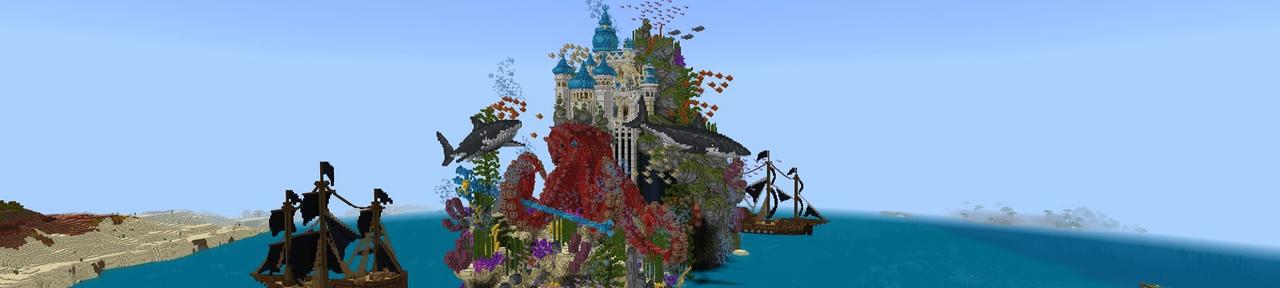 Panorama of the Minecraft Bedrock Marketplace product Octopus Castle created by Street Studios.