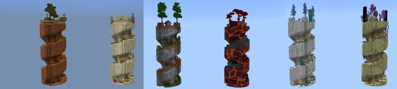 Panorama of the Minecraft Bedrock Marketplace product Parkour: Multi Biomes created by Street Studios.