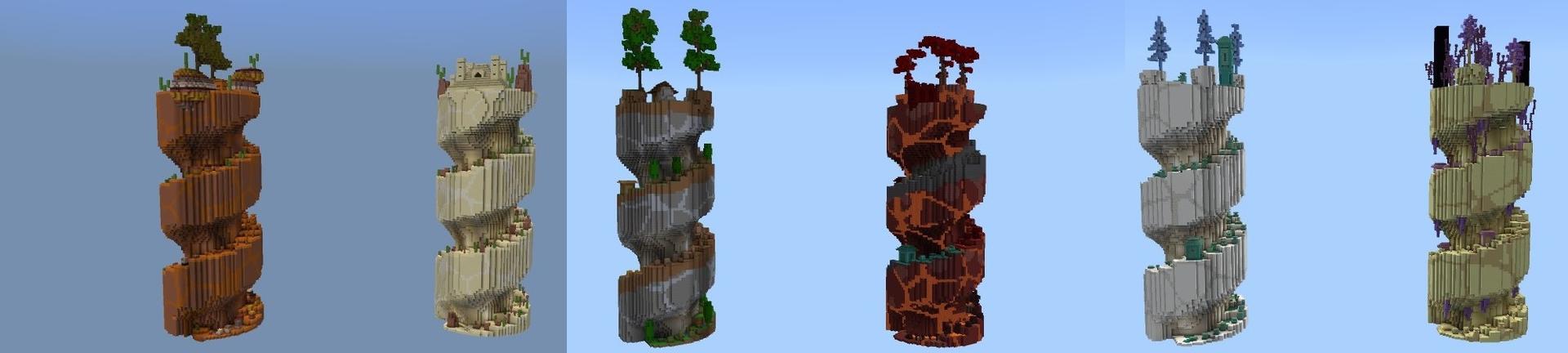 Panorama of the Minecraft Bedrock Marketplace product Parkour: Multi Biomes created by Street Studios.