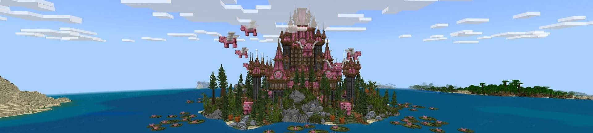 Panorama of the Minecraft Bedrock Marketplace product Pig Castle created by Street Studios.