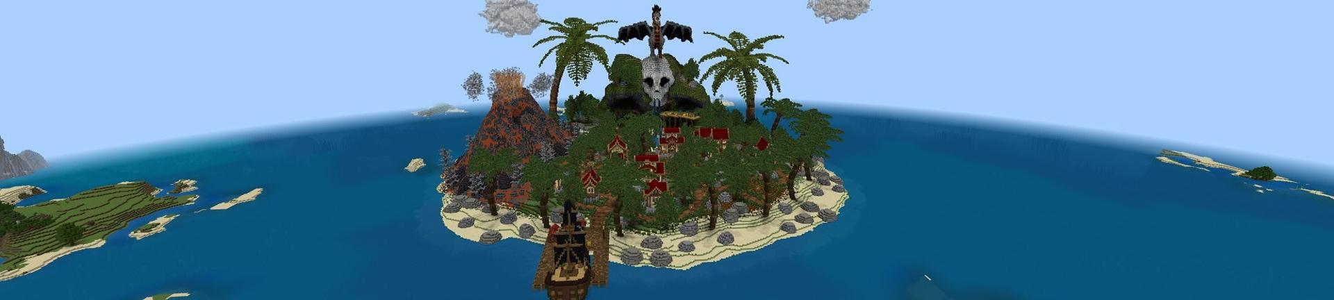 Panorama of the Minecraft Bedrock Marketplace product Pirate Dragon Island created by Street Studios.
