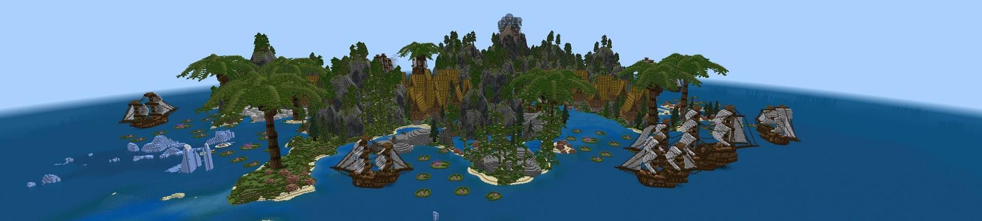 Panorama of the Minecraft Bedrock Marketplace product Pirate Island created by Street Studios.
