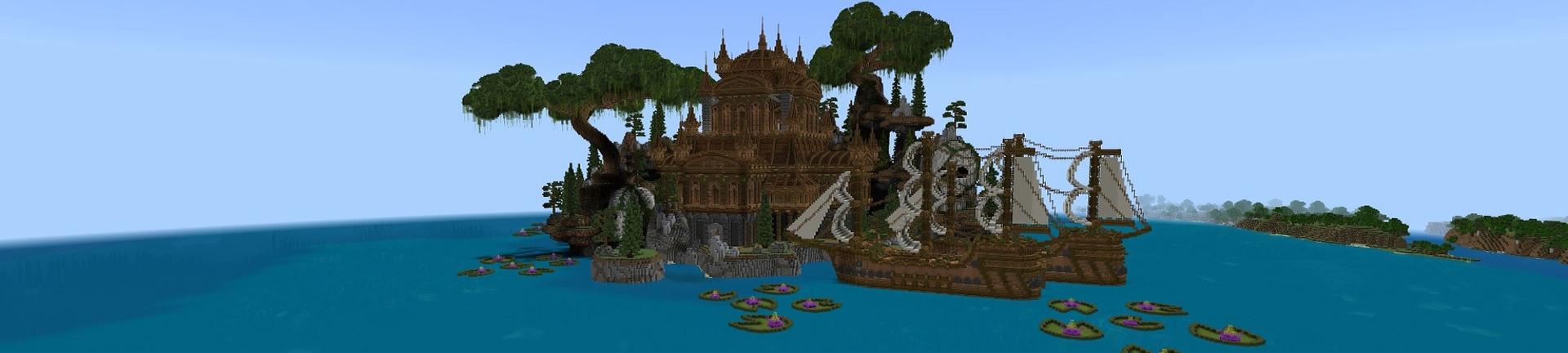 Panorama of the Minecraft Bedrock Marketplace product Pirate Temple created by Street Studios.