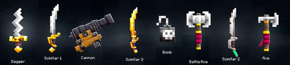 Panorama of the Minecraft Bedrock Marketplace product Pirate Weapons created by Street Studios.