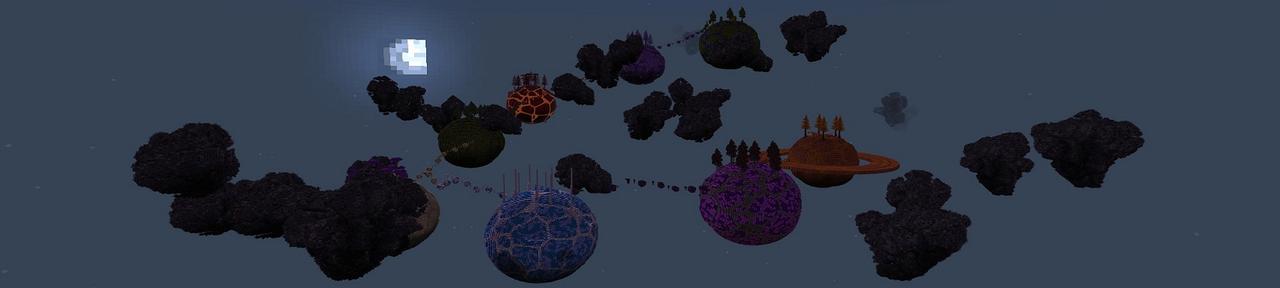 Panorama of the Minecraft Bedrock Marketplace product Planets Parkour created by Street Studios.