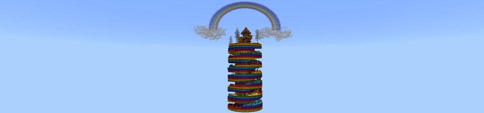 Panorama of the Minecraft Bedrock Marketplace product Rainbow Parkour created by Street Studios.