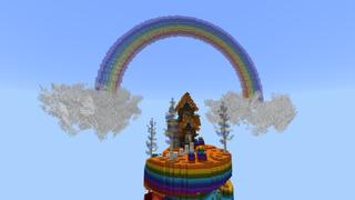 Screenshot of the Minecraft Bedrock Marketplace product Rainbow Parkour created by Street Studios.