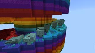 Screenshot of the Minecraft Bedrock Marketplace product Rainbow Parkour created by Street Studios.