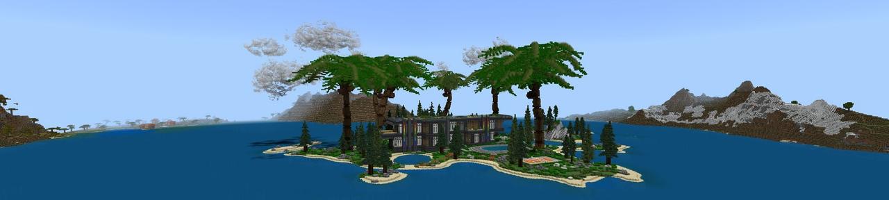 Panorama of the Minecraft Bedrock Marketplace product RGB Mansion created by Street Studios.