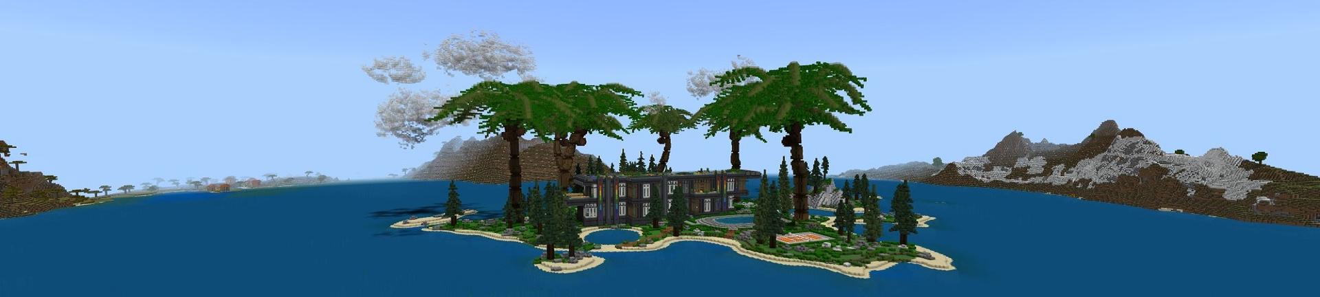 Panorama of the Minecraft Bedrock Marketplace product RGB Mansion created by Street Studios.