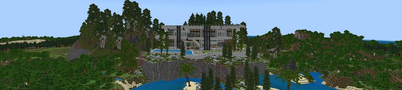 Panorama of the Minecraft Bedrock Marketplace product Rich Mansion created by Street Studios.