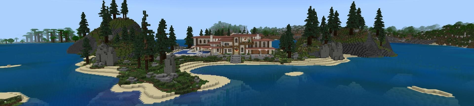 Panorama of the Minecraft Bedrock Marketplace product Royal Mansion created by Street Studios.
