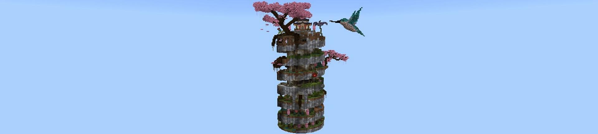 Panorama of the Minecraft Bedrock Marketplace product Sakura Parkour created by Street Studios.