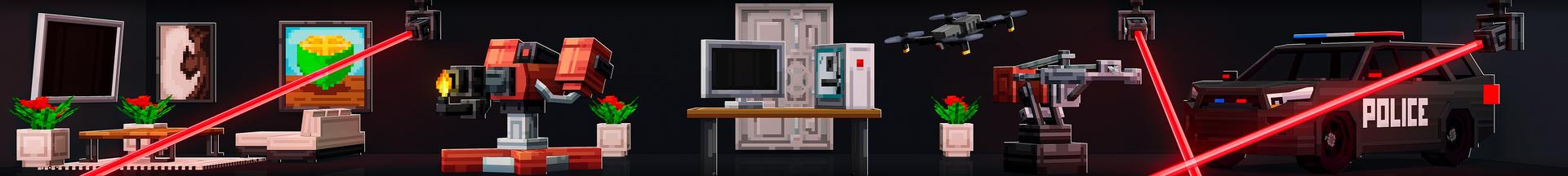 Panorama of the Minecraft Bedrock Marketplace product Security Furniture created by Street Studios.