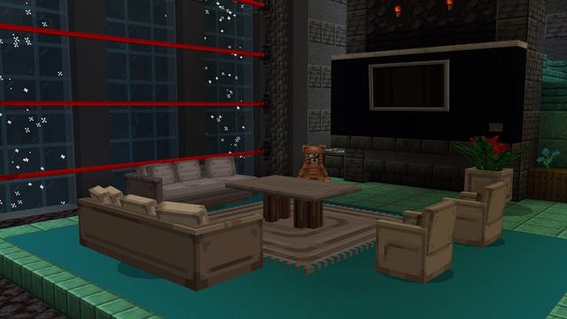 Screenshot of the Minecraft Bedrock Marketplace product Security Furniture created by Street Studios.