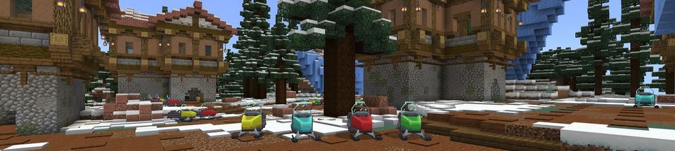 Panorama of the Minecraft Bedrock Marketplace product Snowmobiles! created by Street Studios.