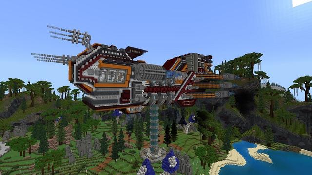 Screenshot of the Minecraft Bedrock Marketplace product Spaceship: Noob x Pro x Hacker created by Street Studios.