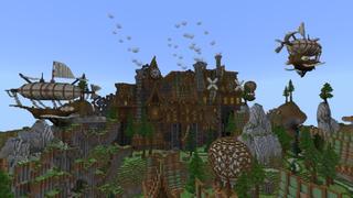 Screenshot of the Minecraft Bedrock Marketplace product Steampunk Kingdom created by Street Studios.