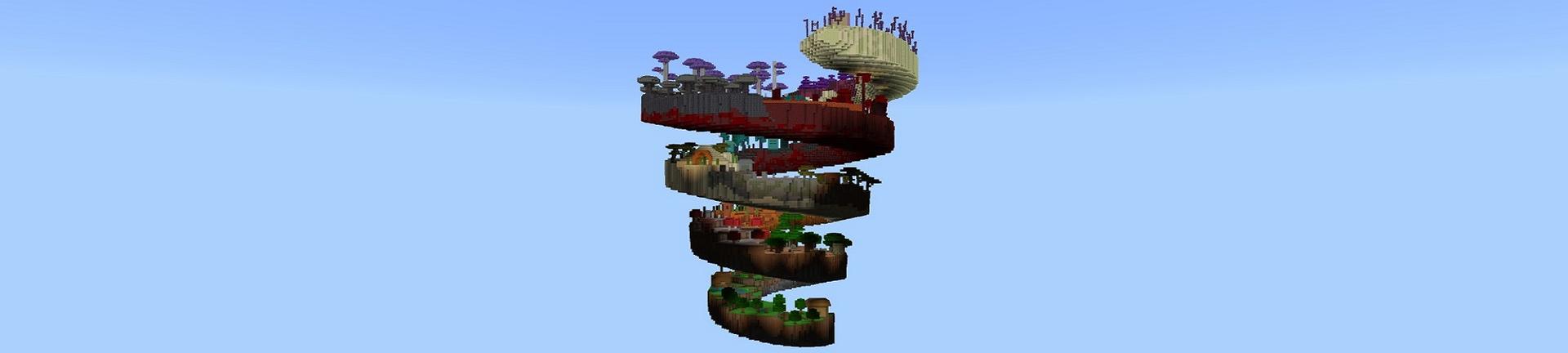 Panorama of the Minecraft Bedrock Marketplace product Tornado Parkour created by Street Studios.