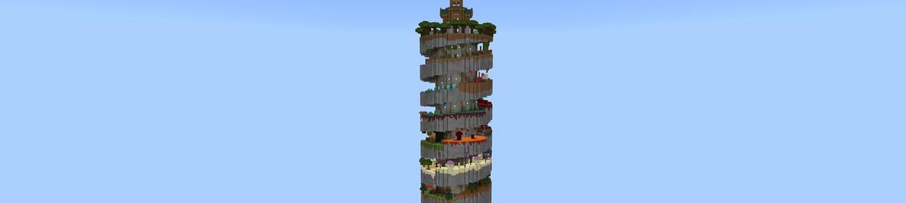 Panorama of the Minecraft Bedrock Marketplace product Tower Parkour created by Street Studios.