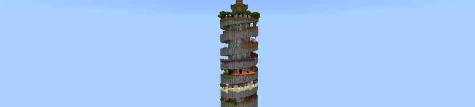 Panorama of the Minecraft Bedrock Marketplace product Tower Parkour created by Street Studios.