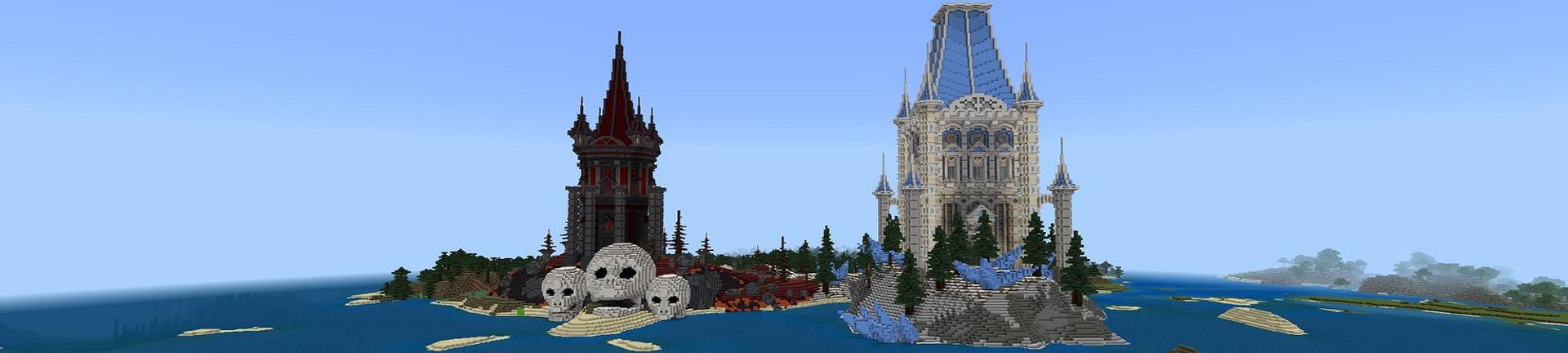 Panorama of the Minecraft Bedrock Marketplace product Towers: Ice Vs Fire created by Street Studios.
