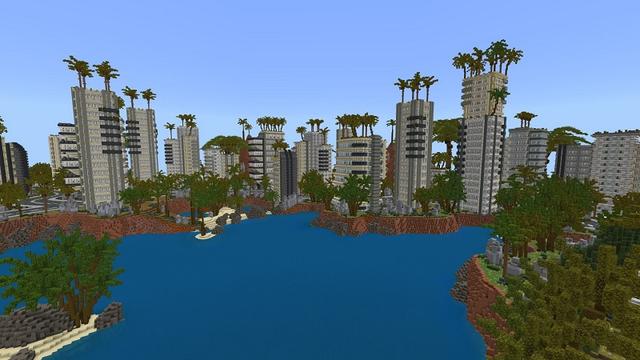Screenshot of the Minecraft Bedrock Marketplace product Tropical City created by Street Studios.