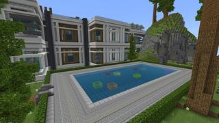 Screenshot of the Minecraft Bedrock Marketplace product Waterfall Mansion created by Street Studios.