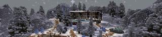 Panorama of the Minecraft Bedrock Marketplace product Winter Billionaire Mansion created by Street Studios.