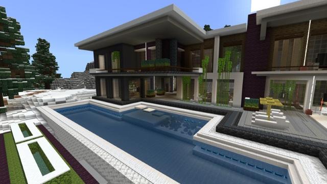 Screenshot of the Minecraft Bedrock Marketplace product Winter Billionaire Mansion created by Street Studios.