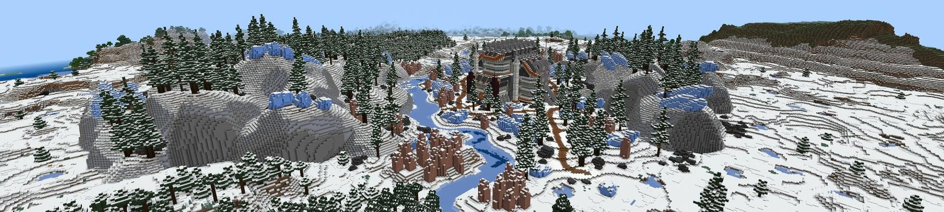 Panorama of the Minecraft Bedrock Marketplace product Winter Bunker created by Street Studios.