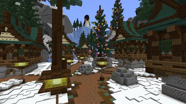 Screenshot of the Minecraft Bedrock Marketplace product Winter Dragons created by Street Studios.