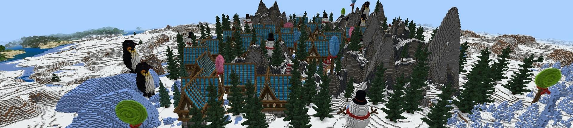 Panorama of the Minecraft Bedrock Marketplace product Winter Lucky Block created by Street Studios.