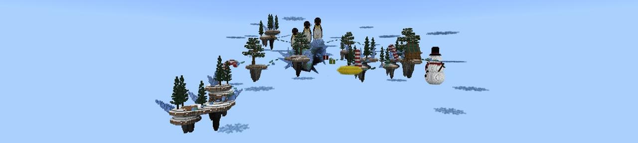 Panorama of the Minecraft Bedrock Marketplace product Winter Parkour created by Street Studios.