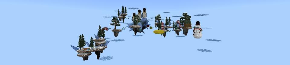 Panorama of the Minecraft Bedrock Marketplace product Winter Parkour created by Street Studios.
